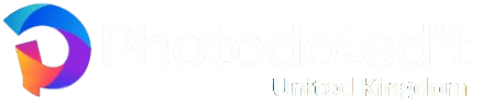 Photodotedit united kingdom white logo